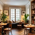 Home 16 컨셉카페 운영 노하우 - **Prompt:** "A cozy and inviting literary-themed café, reminiscent of a charming bookstore in Lisbon...